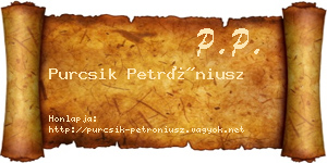 Purcsik Petróniusz névjegykártya